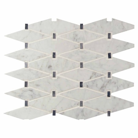 Msi Marbella Diamond SAMPLE Polished Marble Mesh-Mounted Mosaic Tile ZOR-MD-0270-SAM